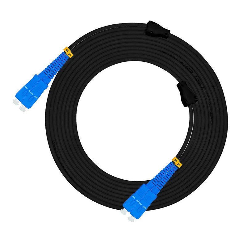 Jeirdus 100ft 100feet 30m SC to SC Outdoor Armored Duplex 9/125 SM Fiber Optic Cable Jumper Optical Patch Cord Singlemode 30Meters 100ft SC-SC - Image 1